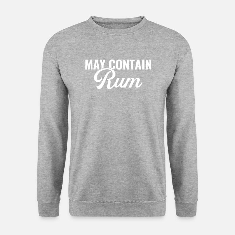 Kann Rum, Rum enthalten - Unisex Pullover - Weißgrau meliert