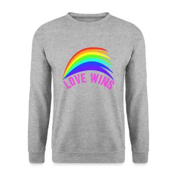 Regenbogen, Regenbogen, Regenbogen, Regenbogen, Regenbogen - Unisex Pullover - Weißgrau meliert - Vorne - Alina (178cm) & Michal (187cm)