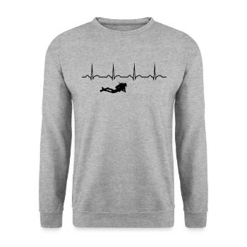 Diving Scuba Divers Gift Scuba Diving Dive - Unisex Sweatshirt - salt & pepper - Front - Alina (178cm) & Michal (187cm)