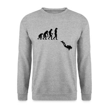 Evolution Tauchen Taucher Shirt Scuba Diving - Unisex Pullover - Weißgrau meliert - Vorne - Alina (178cm) & Michal (187cm)