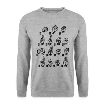 Deaf Deaf Sign Language Deaf gift - Unisex Sweatshirt - salt & pepper - Front - Alina (178cm) & Michal (187cm)