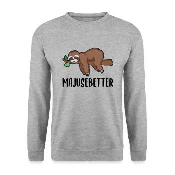 Lustiger Eifel Spruch als eiflerisches Geschenk - Unisex Pullover - Weißgrau meliert - Vorne - Alina (178cm) & Michal (187cm)