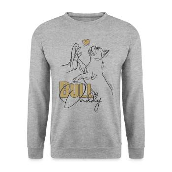 French Bulldog Daddy - Dogs Design - Unisex Sweatshirt - salt & pepper - Front - Alina (178cm) & Michal (187cm)