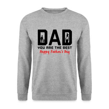 Fête des Pères, Fête des Pères, Fête des Pères, Fête des Pères - Sweat-shirt Unisexe - gris chiné - Devant - Alina (178cm) & Michal (187cm)