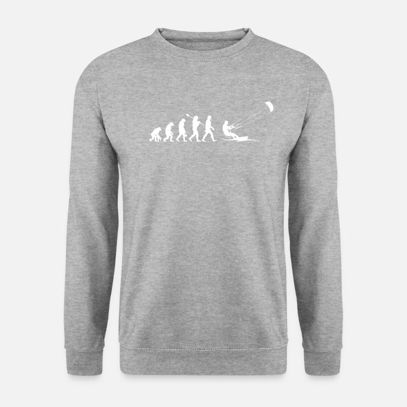 KiteSurfing Evolution, kiteboarding - Unisex Sweatshirt - salt & pepper