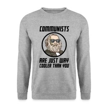 Funny socialist saying about socialism! - Unisex Sweatshirt - salt & pepper - Front - Alina (178cm) & Michal (187cm)