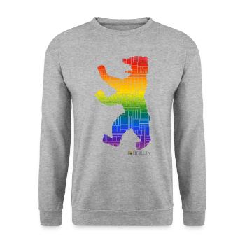 Berliner Bär - I Love Berlin - Pride Edition - Unisex Sweatshirt - salt & pepper - Front - Alina (178cm) & Michal (187cm)
