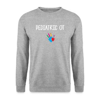 Pediatric Occupational Therapist, Pediatric Occupa - Unisex Pullover - Weißgrau meliert - Vorne - Alina (178cm) & Michal (187cm)