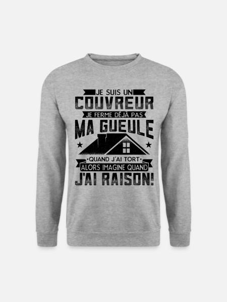 Couvreur Zingueur Humour - Sweat-shirt Unisexe - gris chiné