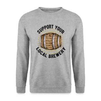 Bierbrauer Bierbrauen Bier Geschenk - Unisex Pullover - Weißgrau meliert - Vorne - Alina (178cm) & Michal (187cm)