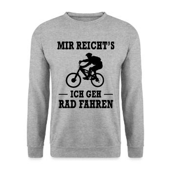 Ich geh Rad Fahren Radfahrer Spruch Geschenk Idee - Unisex Pullover - Weißgrau meliert - Vorne - Alina (178cm) & Michal (187cm)