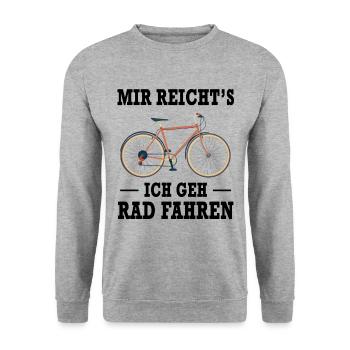 Rad Fahren Fahrrad Radfahrer Spruch Geschenk - Unisex Pullover - Weißgrau meliert - Vorne - Alina (178cm) & Michal (187cm)