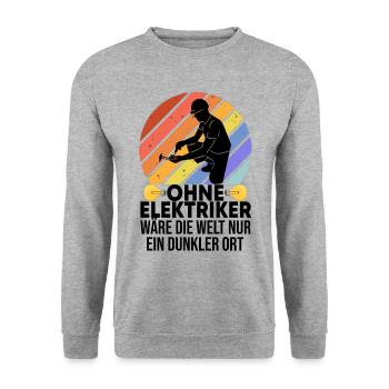 Elektriker Elektroniker Elektromeister Handwerker - Unisex Pullover - Weißgrau meliert - Vorne - Alina (178cm) & Michal (187cm)