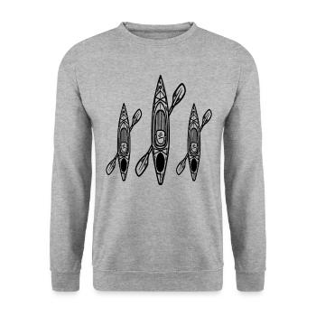 See Kajak Wildwasser Kayak Kanu Kajak Kayak Paddle - Unisex Pullover - Weißgrau meliert - Vorne - Alina (178cm) & Michal (187cm)