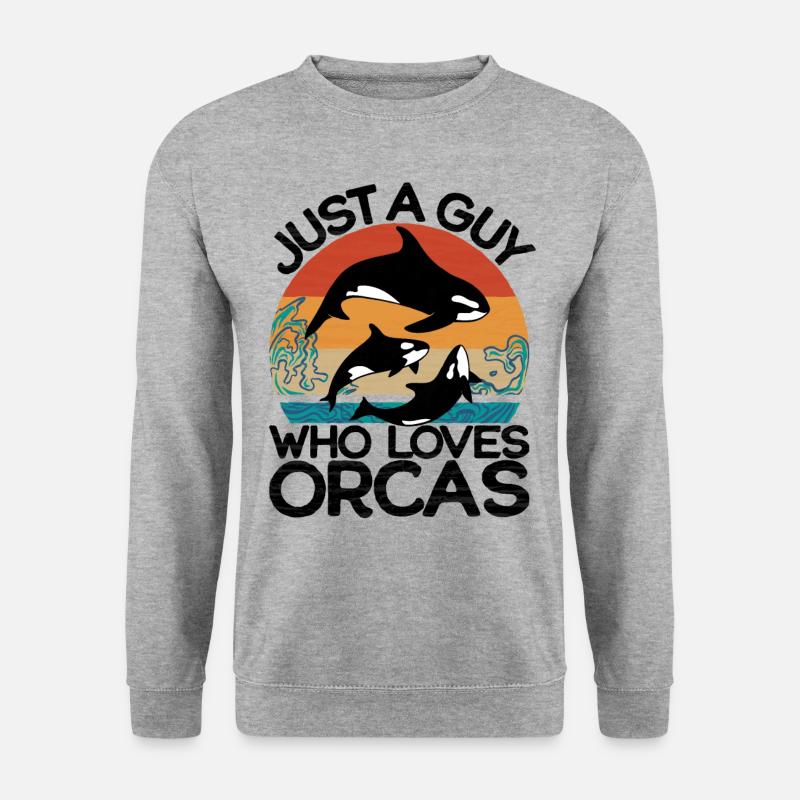 Just a guy who loves orcas - Killer Whale Retro - Unisex Sweatshirt - salt & pepper