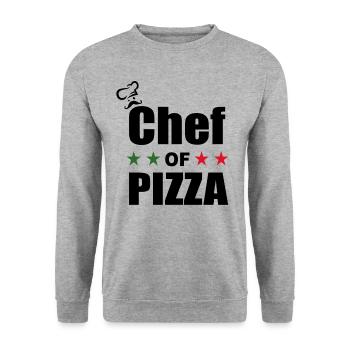 Chef Of Pizza - Italy Pizzeria Pizza Chef - Unisex Sweatshirt - salt & pepper - Front - Alina (178cm) & Michal (187cm)