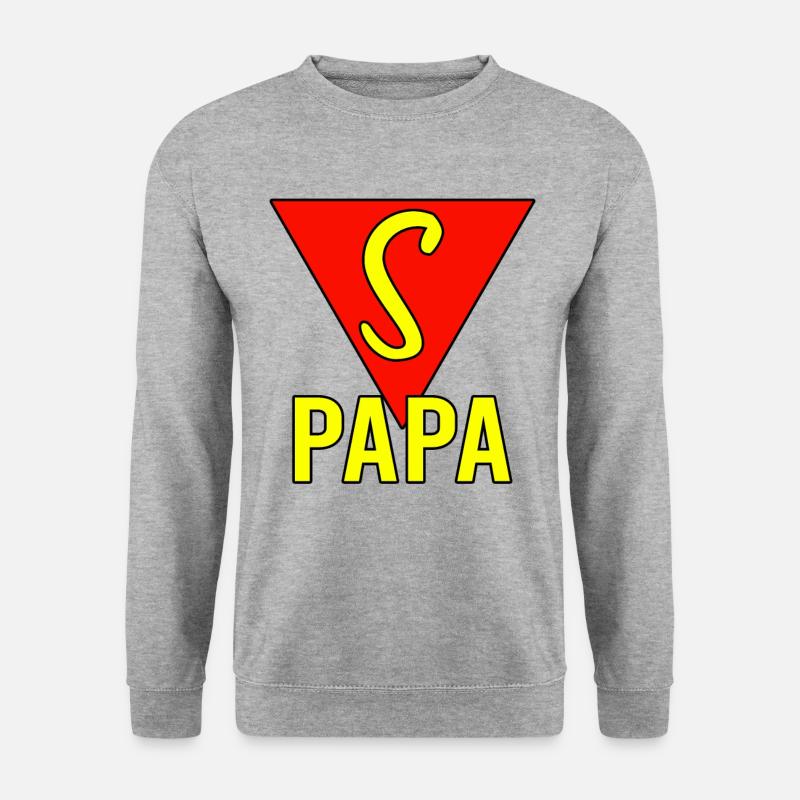 super papa - Unisex Pullover - Weißgrau meliert
