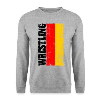 Lutte Lutte Drapeau De Lutte Drapeau Drapeau Allemagne - Sweat-shirt Unisexe - gris chiné - Devant - Alina (178cm) & Michal (187cm)