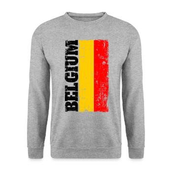 Belgique Drapeau belge Drapeau Sport - Sweat-shirt Unisexe - gris chiné - Devant - Alina (178cm) & Michal (187cm)
