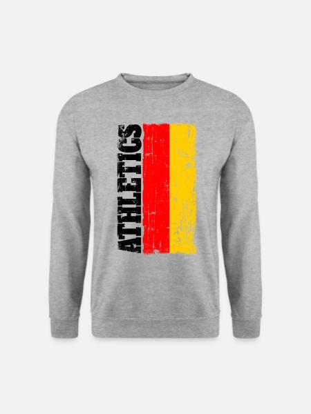 Leichtathletik Athletics Flagge Fahne Deutschland - Unisex Pullover - Weißgrau meliert