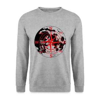 Compass towards Windrose Outdoor - Unisex Sweatshirt - salt & pepper - Front - Alina (178cm) & Michal (187cm)