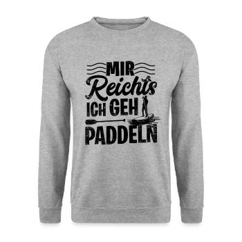Stand Up Paddling Mir Reichts Ich Geh Paddeln SUP - Unisex Pullover - Weißgrau meliert - Vorne - Alina (178cm) & Michal (187cm)