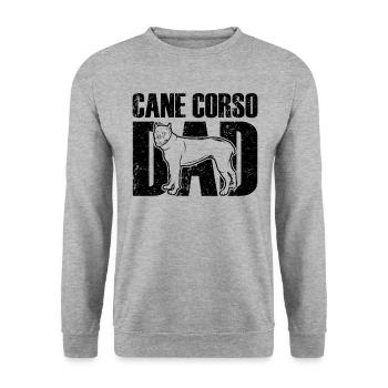 Cane Corso Papa Italienischer Mastiff - Unisex Pullover - Weißgrau meliert - Vorne - Alina (178cm) & Michal (187cm)