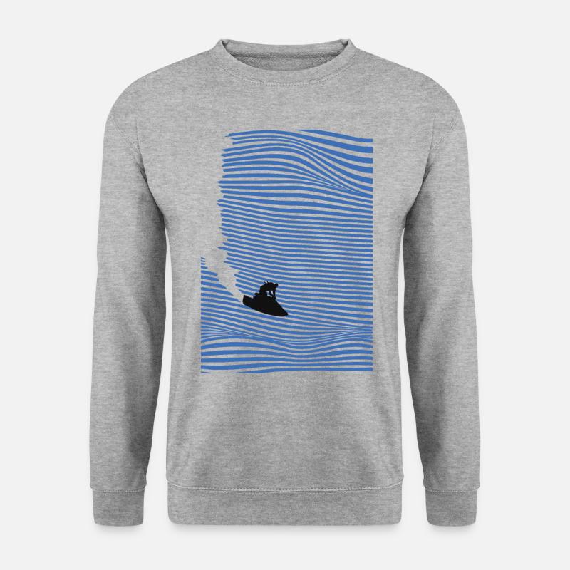 Jetski Welle - Unisex Pullover - Weißgrau meliert