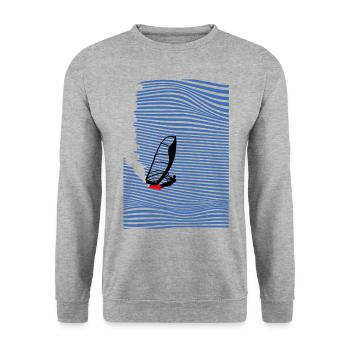 Windsurfers Windsurfing Wave - Unisex Sweatshirt - salt & pepper - Front - Alina (178cm) & Michal (187cm)