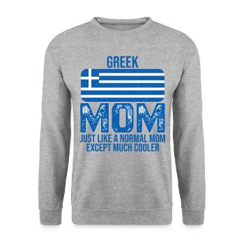 Greek Mom drapeau grec pour la fête des Mères - Sweat-shirt Unisexe - gris chiné - Devant - Alina (178cm) & Michal (187cm)