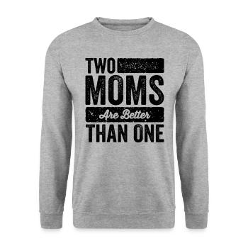 Homosexuell Lesbische Eltern Lesben Geschenk - Unisex Pullover - Weißgrau meliert - Vorne - Alina (178cm) & Michal (187cm)