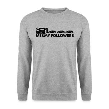 Camping Wohnmobil Camper Geschenk - Unisex Pullover - Weißgrau meliert - Vorne - Alina (178cm) & Michal (187cm)