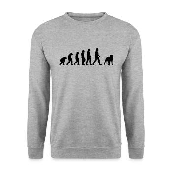 Suisse sennenhund Evolution Chien de paysan cadeau - Sweat-shirt Unisexe - gris chiné - Devant - Alina (178cm) & Michal (187cm)