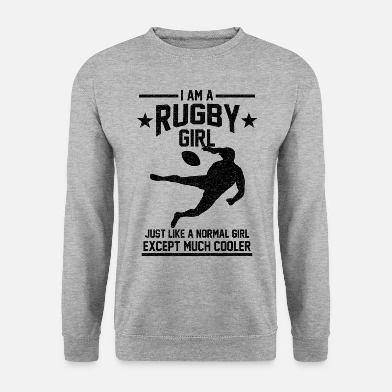 Rugby Mädchen Geschenk - Unisex Pullover - Weißgrau meliert