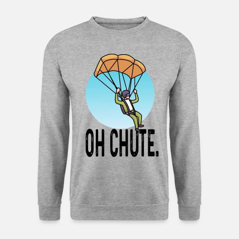 Skydiving Fallschirmspringer Fallschirm Geschenk - Unisex Pullover - Weißgrau meliert