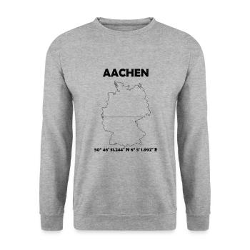 Aachen Map - Unisex Sweatshirt - salt & pepper - Front - Alina (178cm) & Michal (187cm)