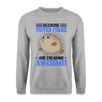 Puffer fish are great aquarium fish puffer fish - Unisex Sweatshirt - salt & pepper - Front - Alina (178cm) & Michal (187cm)