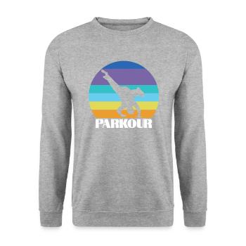Gymnastics Parkour Sports Freerunning - Unisex Sweatshirt - salt & pepper - Front - Alina (178cm) & Michal (187cm)