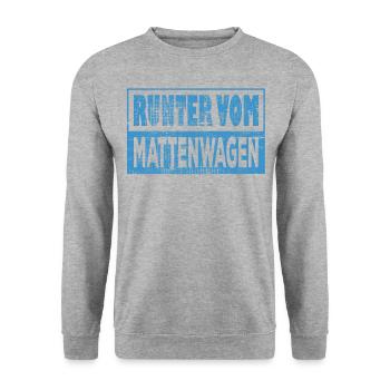 Runter vom Mattenwagen Sportlrhrer Trainer - Unisex Pullover - Weißgrau meliert - Vorne - Alina (178cm) & Michal (187cm)