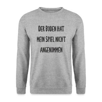 Boule - Der Boden hat mein Spiel nicht angenommen - Unisex Pullover - Weißgrau meliert - Vorne - Alina (178cm) & Michal (187cm)