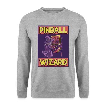 Pinball Wizard Pinball Machine Arcade-Spiel - Unisex Pullover - Weißgrau meliert - Vorne - Alina (178cm) & Michal (187cm)