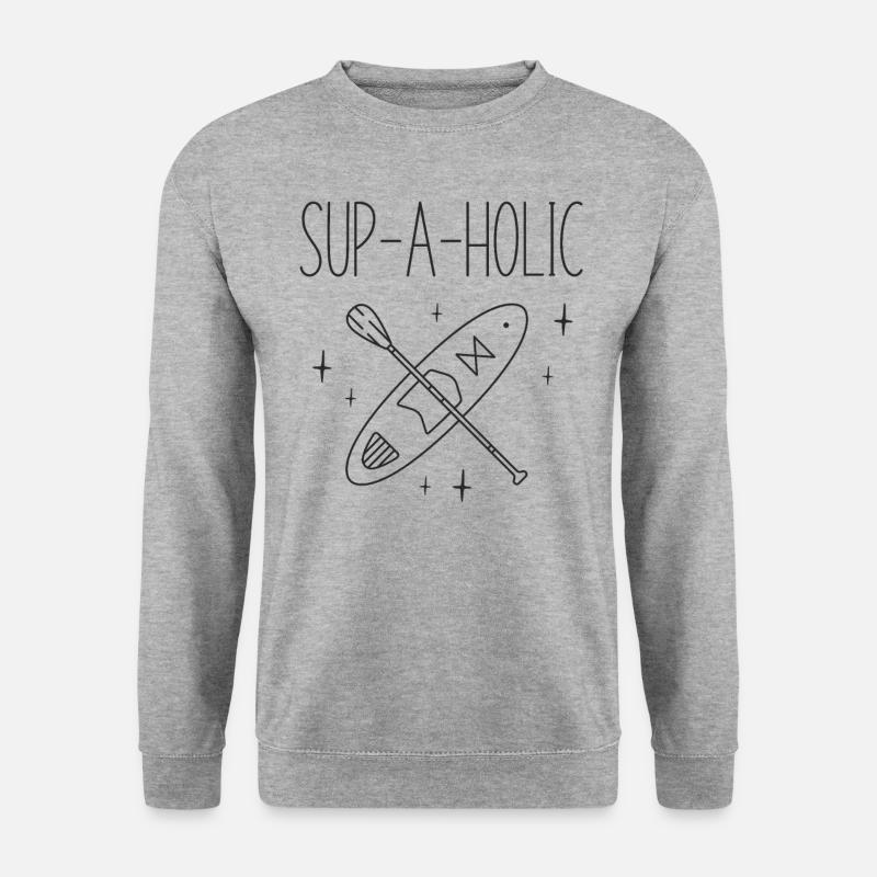 SUP Paddleboard Sup-A-Holic - Unisex Pullover - Weißgrau meliert