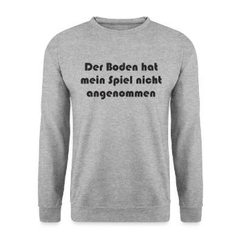 Boule - Der Boden hat mein Spiel nicht angenommen - Unisex Pullover - Weißgrau meliert - Vorne - Alina (178cm) & Michal (187cm)