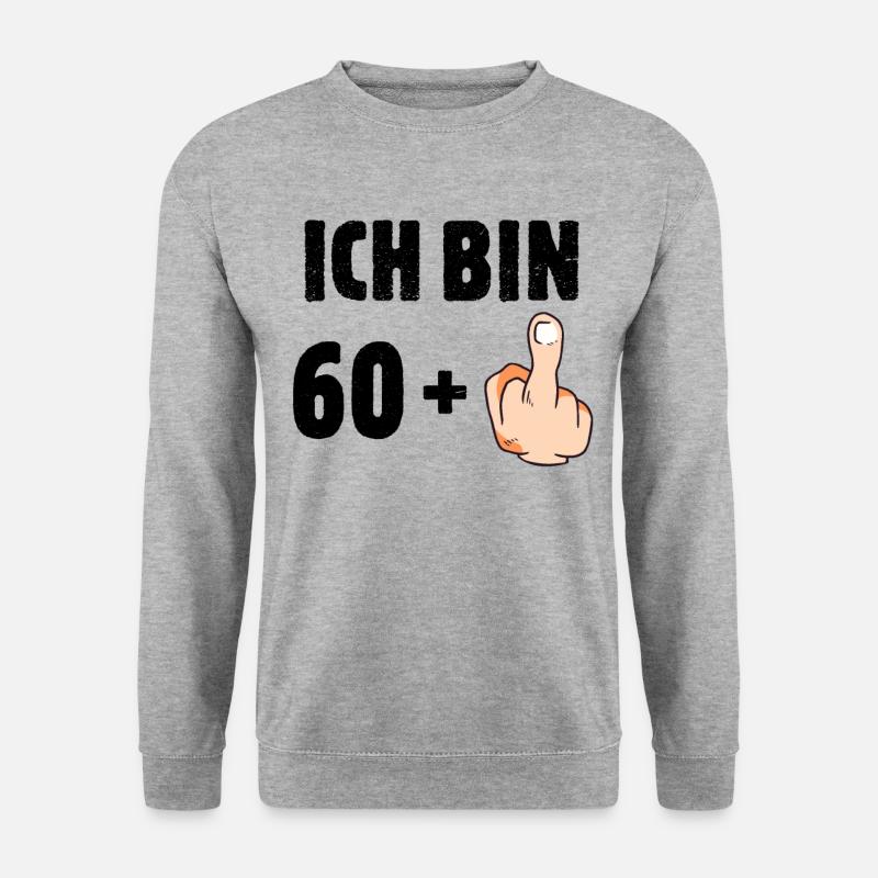 Ich bin 60 plus eins - Unisex Pullover - Weißgrau meliert