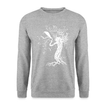 Raven Horror Plague - Unisex Sweatshirt - salt & pepper - Front - Alina (178cm) & Michal (187cm)