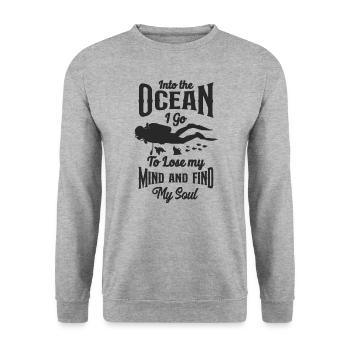 Scuba Diving Diver Into The Ocean - Sweat-shirt Unisexe - gris chiné - Devant - Alina (178cm) & Michal (187cm)