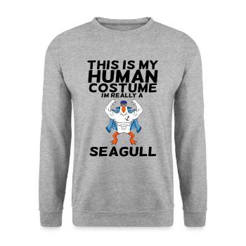 gull - Unisex Sweatshirt - salt & pepper - Front - Alina (178cm) & Michal (187cm)