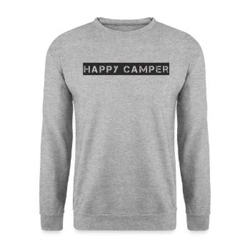 Camping - Happy Camper - Unisex Pullover - Weißgrau meliert - Vorne - Alina (178cm) & Michal (187cm)