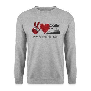 Scuba Diver Down Girl Peace Love - Unisex Sweatshirt - salt & pepper - Front - Alina (178cm) & Michal (187cm)