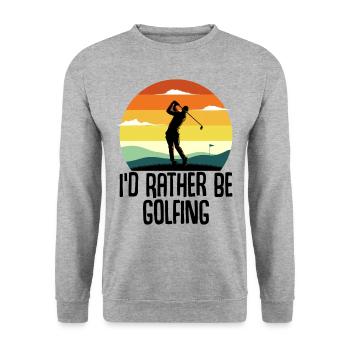 Golf Golfer Golfer Vintage Golf Club Gift - Unisex Sweatshirt - salt & pepper - Front - Alina (178cm) & Michal (187cm)